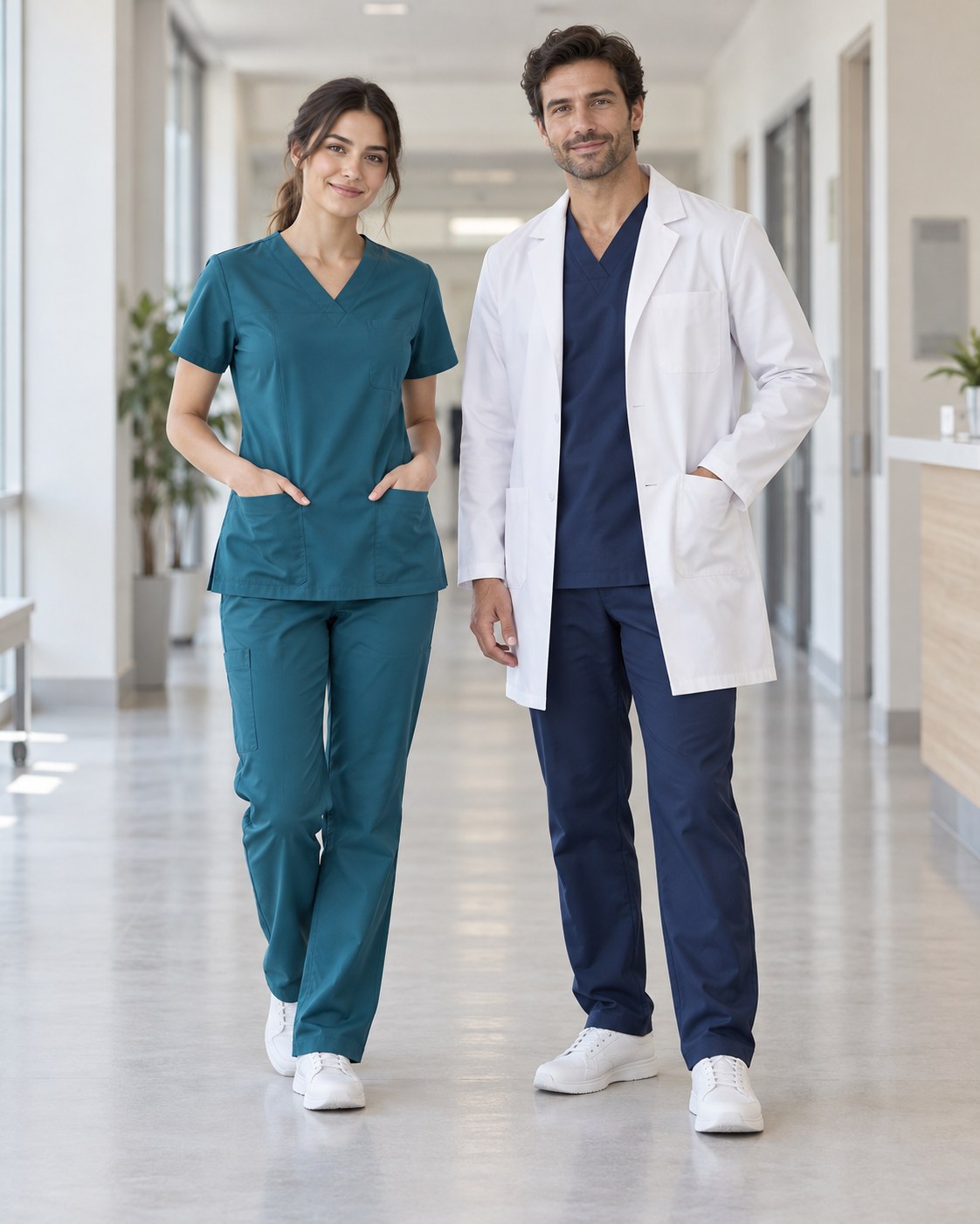 Sağlık personeli için doktor önlüğü ve scrub forma modelleri